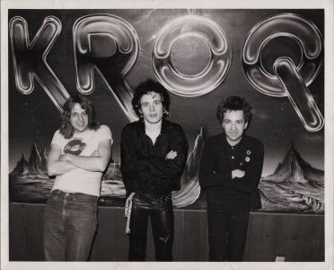 Adam Ant, Rodney Bingenheimer, and Jed The Fish on the stair landing in Pasadena