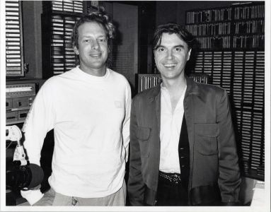 David Byrne with Jed The Fish in 1986