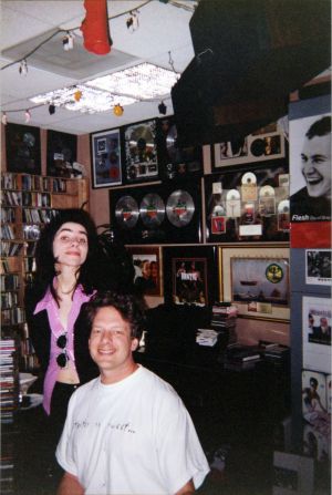 PJ Harvey in Gene Sandbooom's office with Jed The Fish, cir95