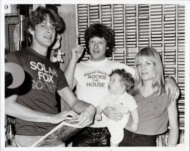 Chris Franz and Tine Weymouth of the Tom Tom Club with Jed The Fish, cir.1981