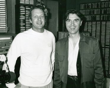 David Byrne with Jed The Fish in November 1989